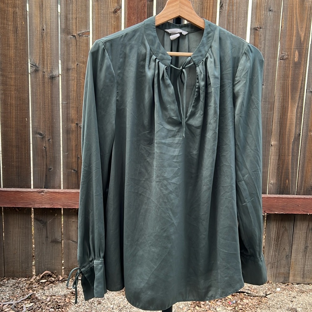 Long Sleeve Satin Blouse